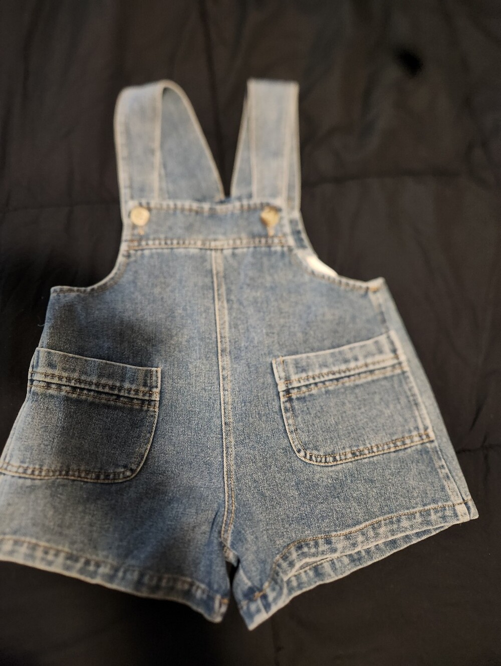 Kids Light Blue Denim Short Overalls